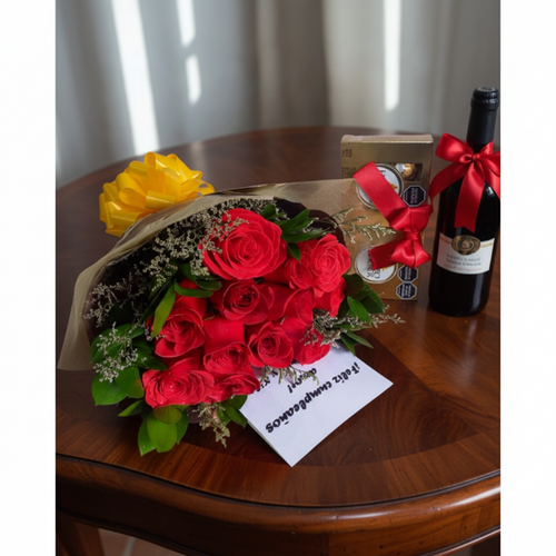 Bouquet of Roses and Chocolates